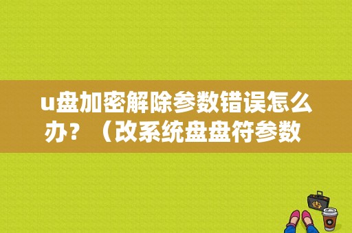 u盘加密解除参数错误怎么办？（改系统盘盘符参数 错误）-图1